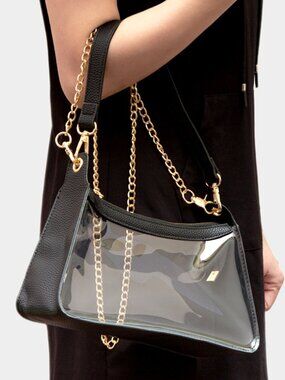Transparent Crossbody Baguette Shoulder Handbag New